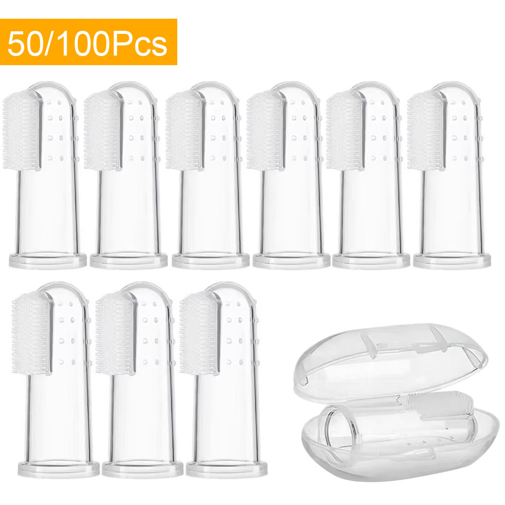 100/50Pcs Silicone Pet Finger  - Pet Supplies Dog Food บทวิจารณ์และราคา