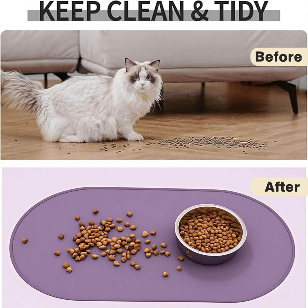 Durable Silicone Pet Food Mat  - Pet Supplies Dog Food บทวิจารณ์และราคา