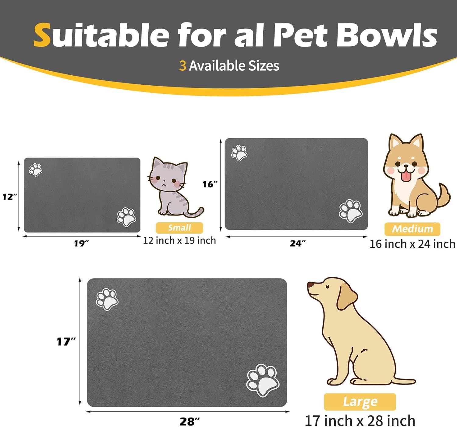 Pet Feeding Mat-Absorbent Dog  - Pet Supplies Dog Food บทวิจารณ์และราคา