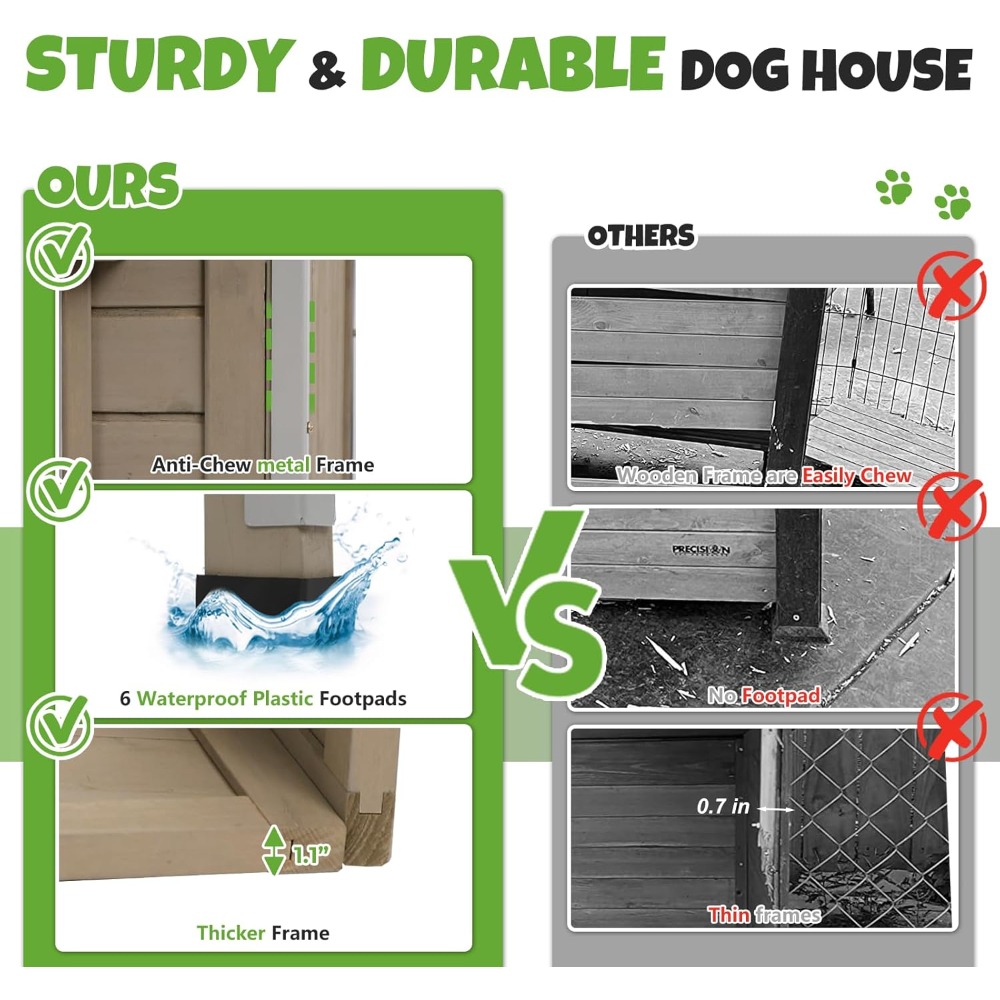 Large Outdoor Wooden Dog House - Calming Dog Bed บทวิจารณ์และราคา