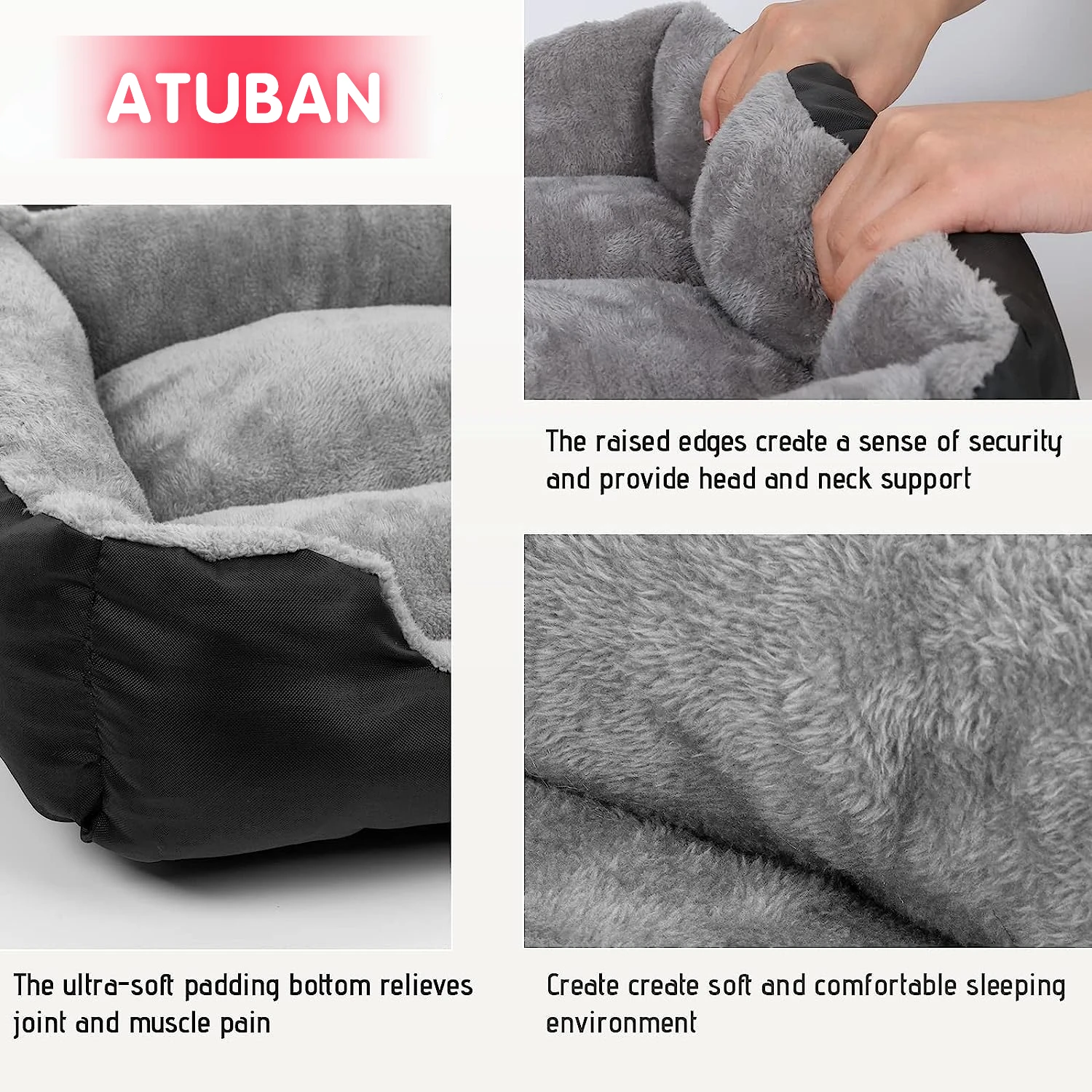Soft Square Large Dog Sofa Ela - Calming Dog Bed บทวิจารณ์และราคา