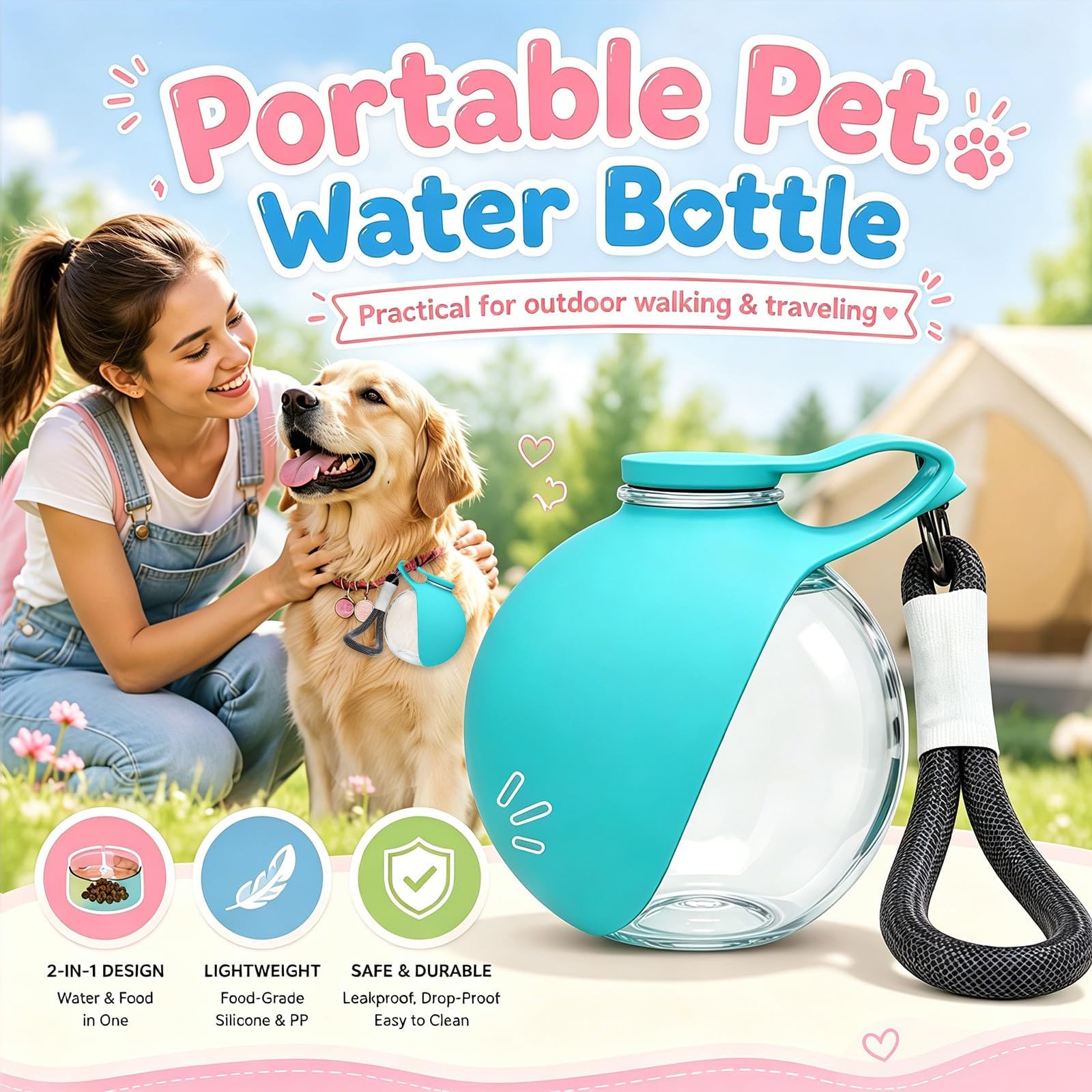 New 2026 2 in 1 Portable Dog W - Pet Supplies Dog Food บทวิจารณ์และราคา