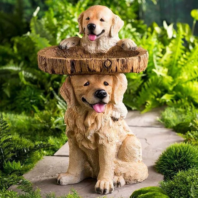 Dog Statue Figurine Feeding St - Pet Supplies Dog Food บทวิจารณ์และราคา